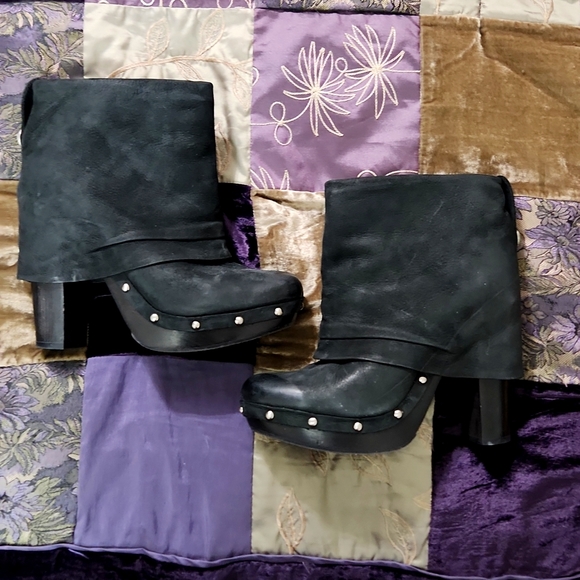 Vince Camuto Coco Leather Studded Platform Boots - Picture 1 of 11